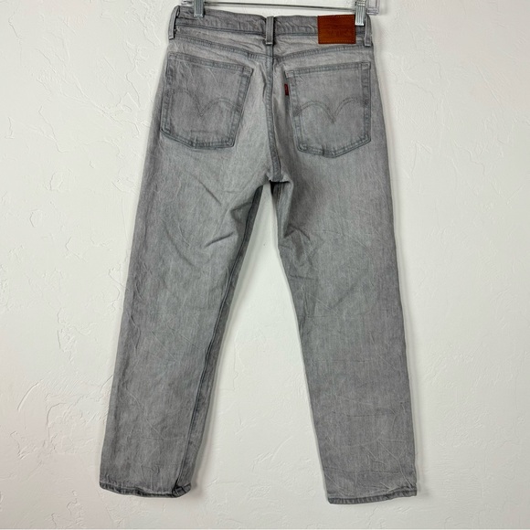 Levis Jeans Denim Wedgie Straight Light Wash Grey Silver Solid Premium Cotton - Picture 2 of 10